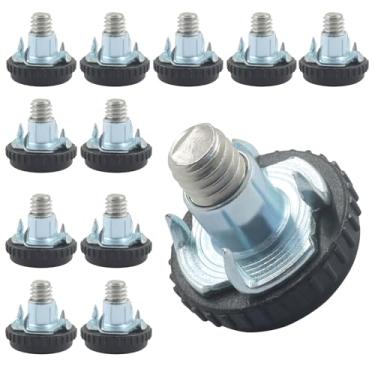 Imagem de Bonsicoky Niveladores versáteis de móveis rosqueados 5/40.6 cm-18 - pacote com 12 pés ajustáveis com porcas em T para pernas de mesa, armário e cadeira - Instalação rápida - Solução para superfícies