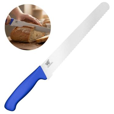 Imagem de Faca Serrilhada Profissional Para Cortar Pão 250mm Aço Inox Carmel