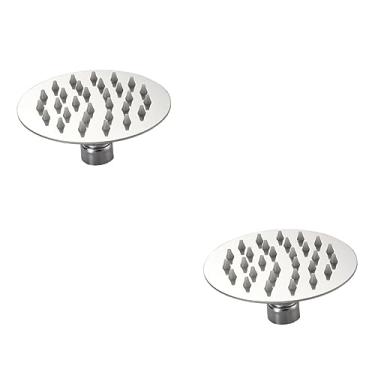 Imagem de AkosOL 2 peças Cabeça de chuveiro quadrada com ajuste de chuva, cabeça de chuveiro pressurizada, chuveiro de chuva, cascata, chuveiro de aço inoxidável