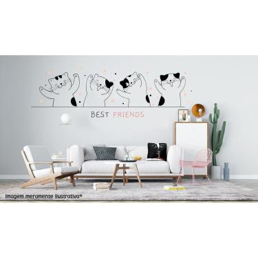 Imagem de Adesivo De Parede Gato Melhores Amigos