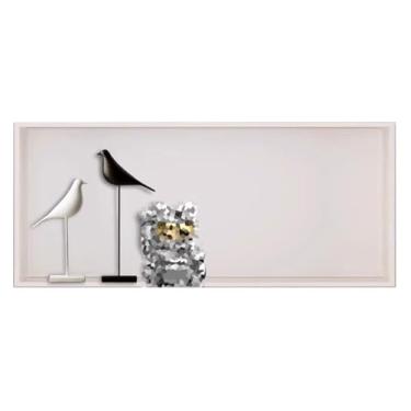 Imagem de Nicho de chuveiro de aço inoxidável – Prateleira quadrada embutida para xampu e artigos de higiene pessoal, organizador de parede de banheiro, rack de cozinha e sala de estar (branco, 92 x 32 x 12,5