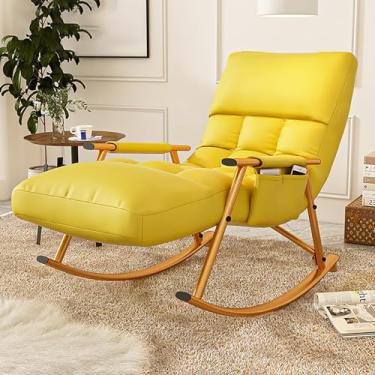 Imagem de Cadeiras de balanço de pelúcia, cadeira planadora para berçário com apoios de braços, cadeiras de balanço de metal com encosto alto, cadeiras de balanço de 199 kg, cadeiras de balanço modernas para