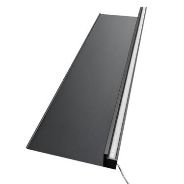 Imagem de Prateleiras flutuantes de LED, prateleiras de exibição de parede com fita de luz, armazenamento de decoração de parede para sala de estar quarto banheiro cozinha, fácil de instalar, 1 peça (cor: preto