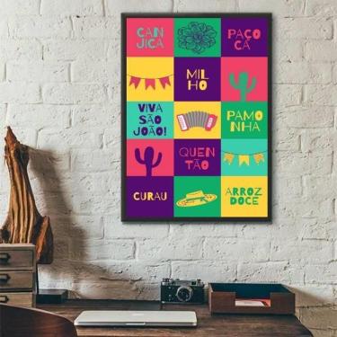 Imagem de Quadro Decorativo Comidas De Festa Junina - Arraiá 33X24Cm