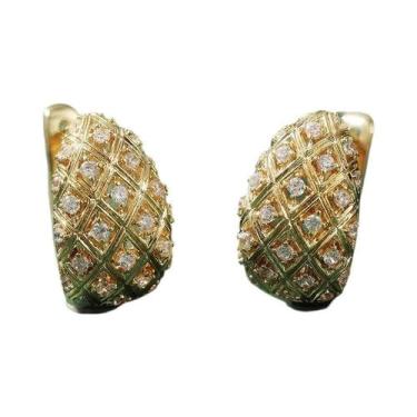 Imagem de Brincos De Argola Femininos Elegantes E Versáteis Com Zircônia Em Form