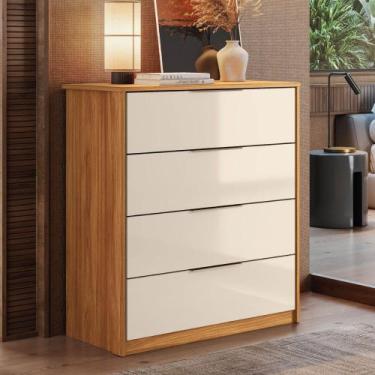 Imagem de Cômoda Alia 4 Gavetas Cinamon/Off-White - Demóbile - Demobile, Marrom 