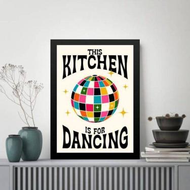 Imagem de Quadro Divertido Cozinha Para Dançar 45X34Cm