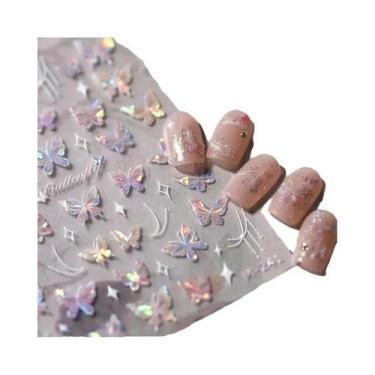 Imagem de Adesivos De Unha 5D Borboleta Vermelha Fênix Andorinha Decalques De Ma