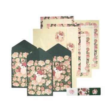 Imagem de Conjunto De Papel Para Cartas Com 6 Folhas E 3 Envelopes, Material De 