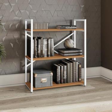 Imagem de Estante Industrial Metal E Madeira Organizador Baixo 85x72cm - Kappesb