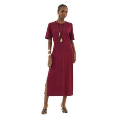 Imagem de Vestido Colcci Midi t-shirt Com Fenda Lateral E Aplicaçao Em Logo-Feminino