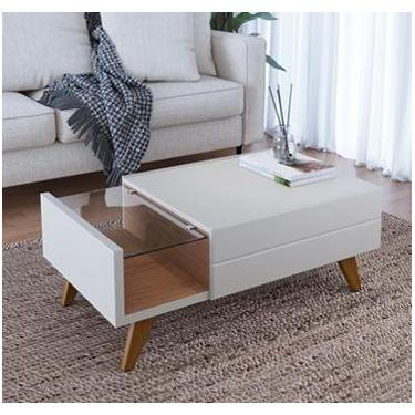 Imagem de Mesa De Centro com 1gav e Vidro Noronha Off White Cod: 250.086 - Colib