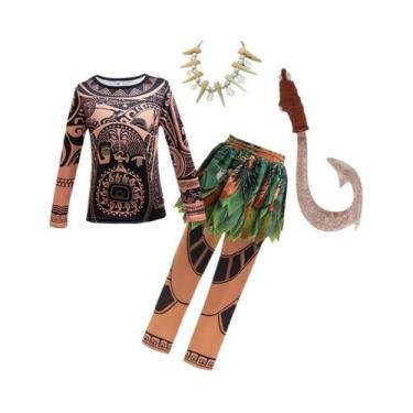 Imagem de Conjunto De Fantasia Maui Moana Para Meninos, Manga Longa, Estampa De 