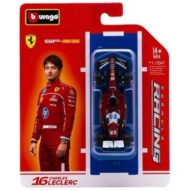 Imagem de Carrinho Miniatura F1 2025 Ferrari SF25 16 Leclerc 1/64 - Burago