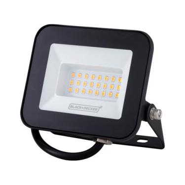 Imagem de Refletor Holofote Eco Led 30w Luz Quente 3000K Amarelo IP65 - Black+De