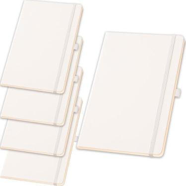Imagem de Kit 5x Caderneta de Anotações 13,7x21cm 80 Fls Pautadas Branco - TopGe