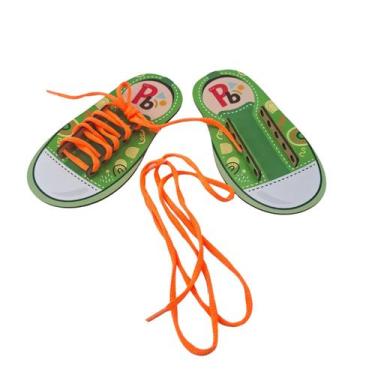 Imagem de Brinquedo Educativo Alinhavo Par de Tênis Amarrar Cadarço - Parcinhas 