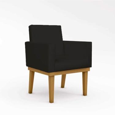 Imagem de Poltrona Com Base Reforçada Escritório Courino preto