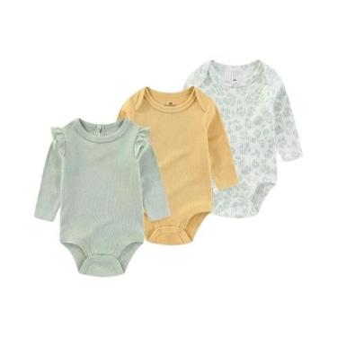 Imagem de Bodies De Manga Longa Para Bebês Meninos E Meninas Com Estampa De Dese