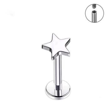 Imagem de Piercing Titânio G23 Rosca Interna Hélix Trágus Cor:DouradoTamanho:6mm
