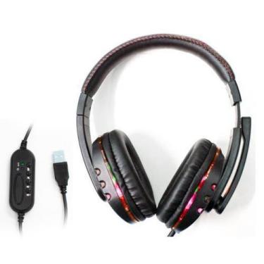 Imagem de Fone de Ouvido Gamer Headset para PC/PS4/PS3/Notebook Preto e Vermelho