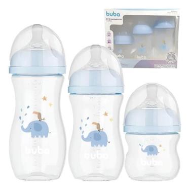 Imagem de Kit 3 Mamadeira Buba Tam 1,2 e 3 Easy Flow 120ML, 270ML e 330ML Elefan