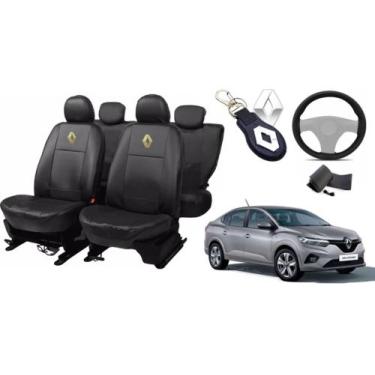 Imagem de Kit de Capas de Couro Impermeável Renault Logan 2021 a 2022 + Capa de 