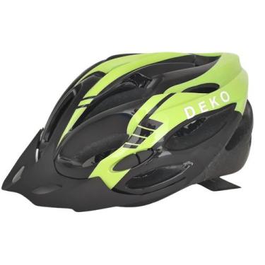 Imagem de Capacete Mtb Ciclismo Verde Com Sinalizador Led Bike Deko, Verde, G