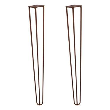 Imagem de Kit 2 Pés de Metal 60 CM Hairpin Legs Mesa de Canto Aparador Bronze G4