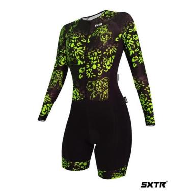 Imagem de Macaquinho Ciclismo Manga Longa Selva Limão - SXTR - Sportxtreme, GG