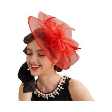 Imagem de Fascinators Femininos Estilo Kentucky Derby Anos 50, Com Presilha De C