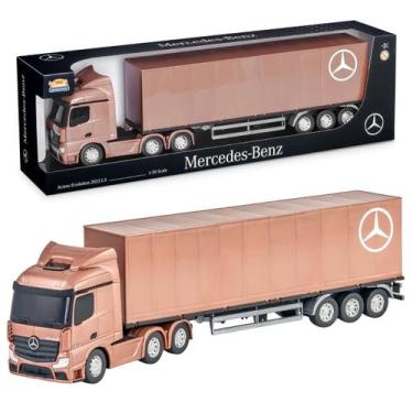 Imagem de Caminhão Baú Mercedes Benz de 50cm Grande Brinquedo Infantil Resistent