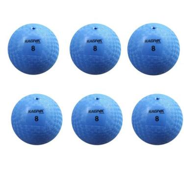 Imagem de Kit 06 Bola De Iniciação Kagiva N8 De Borracha, Azul