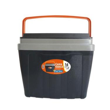 Imagem de Caixa Térmica Cooler 16 Litros Tampa com Porta Copo Camping Pesca - AN