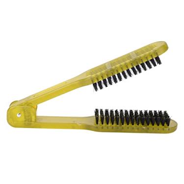 Imagem de Escova de cabelo com cerdas, pente macio de desembaraçamento de duas faces para alisamento de cabelo(amarelo)