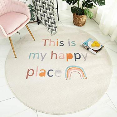 Imagem de Tapetes redondos macios e não derramam, tapete antiderrapante, lavável série arco-íris para sala de estar, quarto, sala de estudo, sala de jantar, quarto das crianças, 100 cm