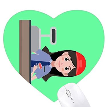 Imagem de Service Cashier Supermercado Checkout Heart Mousepad Tapete de borracha para escritório