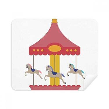 Imagem de Pano de limpeza colorido com estampa de parque de museu de carrossel 2 peças de tecido de camurça