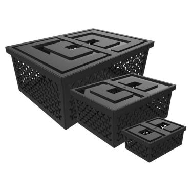 Imagem de Kit 3 Cesto Organizador Caixa Para Closet Lavanderia - Crippa