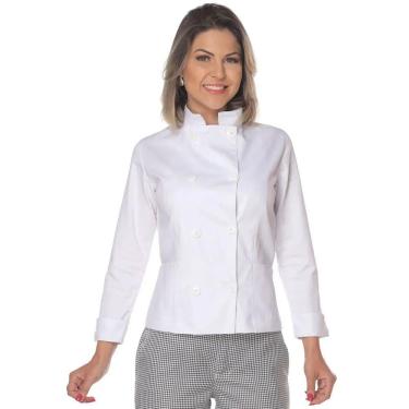 Imagem de Dolmã Chef Cozinha Feminino Branco