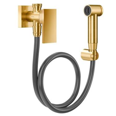 Imagem de Ducha Higiênica Registro Derivação New Edge Ouro Escovado