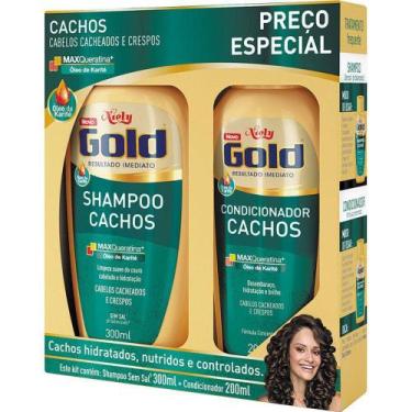 Imagem de Kit Especial Shampoo + Condicionador Niely Gold Cachos 500ml