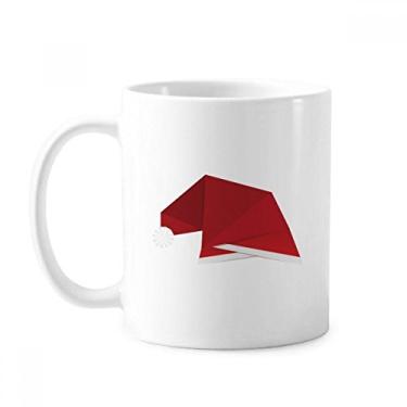 Imagem de Chapéu de Natal abstrato vermelho caneca de origami cerâmica xícara de café porcelana louça