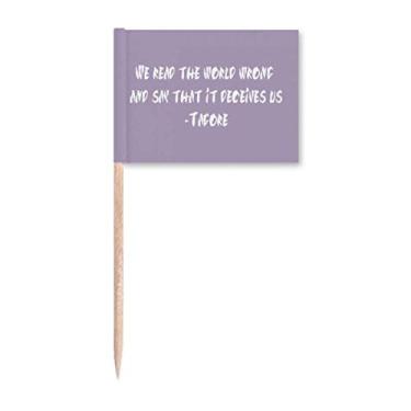 Imagem de Frases de cura com citações Know World Wrong Toothpick Flags Marcador Topper Decoração de festa