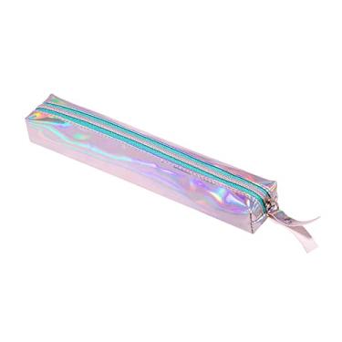 Imagem de Estojo PVC Holográfico Mini 1 Zíper Verde Água Neon, BRW