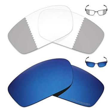 Imagem de 2 pares de lentes de reposição para óculos de sol Oakley Splinter da Mryok+ - cinza eclipse fotocromático/azul pacífico
