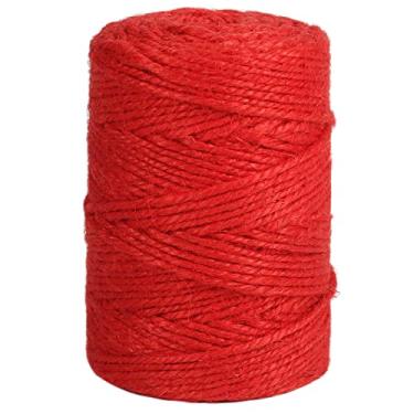 Imagem de Tenn Well Red Jute Twine, 328 pés, 3 mm de espessura, corda de arame para embrulho de presente, jardinagem, projetos "faça você mesmo"