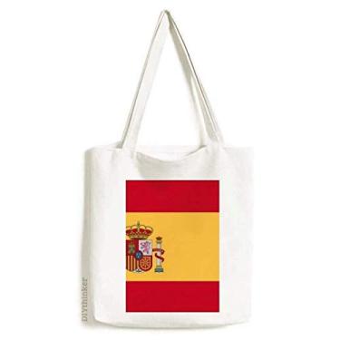 Imagem de Bolsa de lona com bandeira nacional da Espanha, bolsa de compras casual