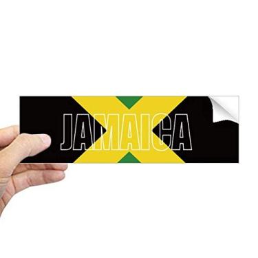 Imagem de DIYthinker Adesivo retangular de para-choque com nome da bandeira Jamaica, decalque de janela