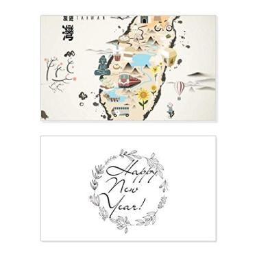 Imagem de Mapa Taiwan Travel Features New Year Festival Greeting Card Bless Message Present